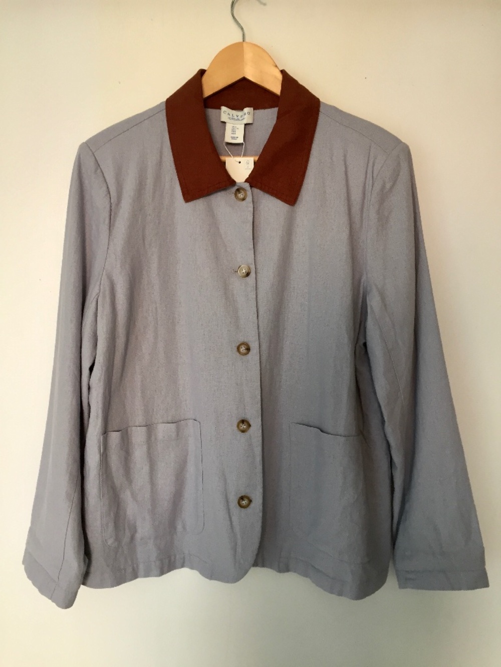 Calypso St. Barth Linen Blend Women's Jacket, light-blue, Size Large